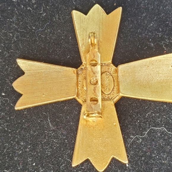 Vintage Pisces‎ Maltese Cross Brooch - Picture 3 of 5